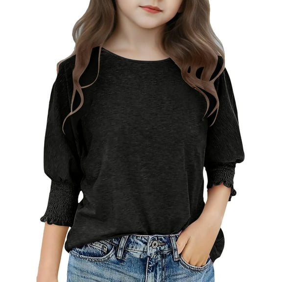 Teen Shirts for Girls Black Girls Short Sleeve Tops Casual Toddler Summer Clothes Girls Clothes 13-14 Years