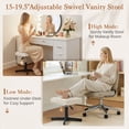 thumbnail image 6 of Carolayne 15-19.5'' Adjustable Vanity Stool, 360° Swivel Upholstered Ottoman Stool for Makeup Room, Living Room, Beige, 6 of 9