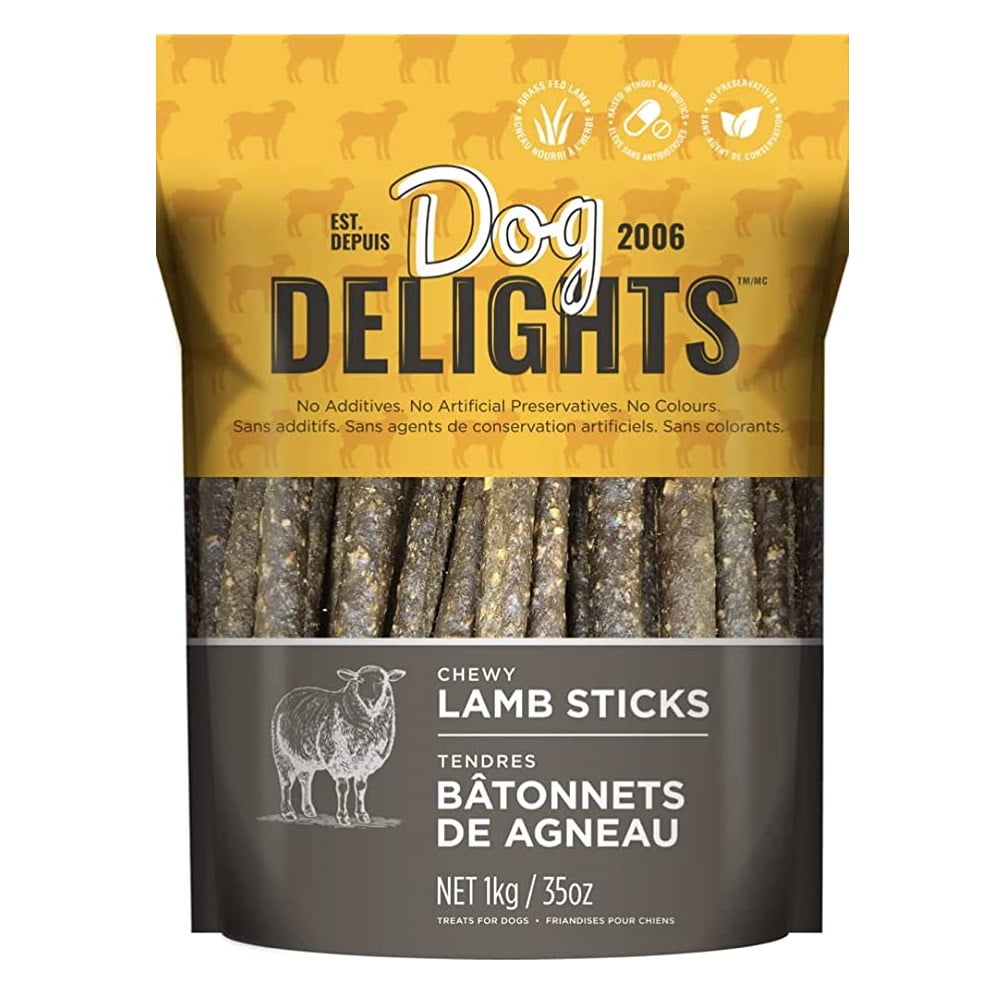Dog Delights Chewy Lamb Stick Dog Treats, 35 Ounce