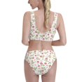 thumbnail image 3 of Vsdgher Womens High Waisted Bikini Sets Two Piece Swimsuit Rose Flowers Print Tummy Control Bathing Suit-Small, 3 of 8