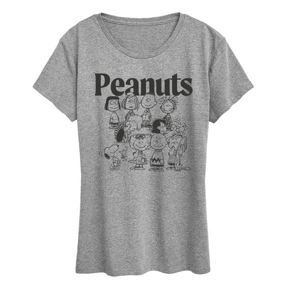 Peanuts - Group Outline - Women's Short Sleeve Graphic T-Shirt