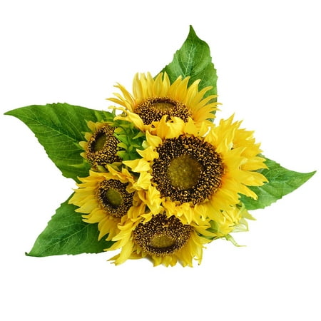 Large Forest Flowers Artificial Silk Sunflower Decor 7 Stems Fake Flowers Floral for Home Wedding Decoration, Bride Holding Flowers,Garden Craft Art Decor ()