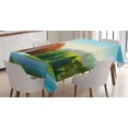 thumbnail image 1 of Nature Tablecloth, Summer Landscape Image with Waterfall at the Mountain Near Green Forest Scenery, Rectangular Table Cover for Dining Room Kitchen, 60 X 90 Inches, Multicolor, by Ambesonne, 1 of 3