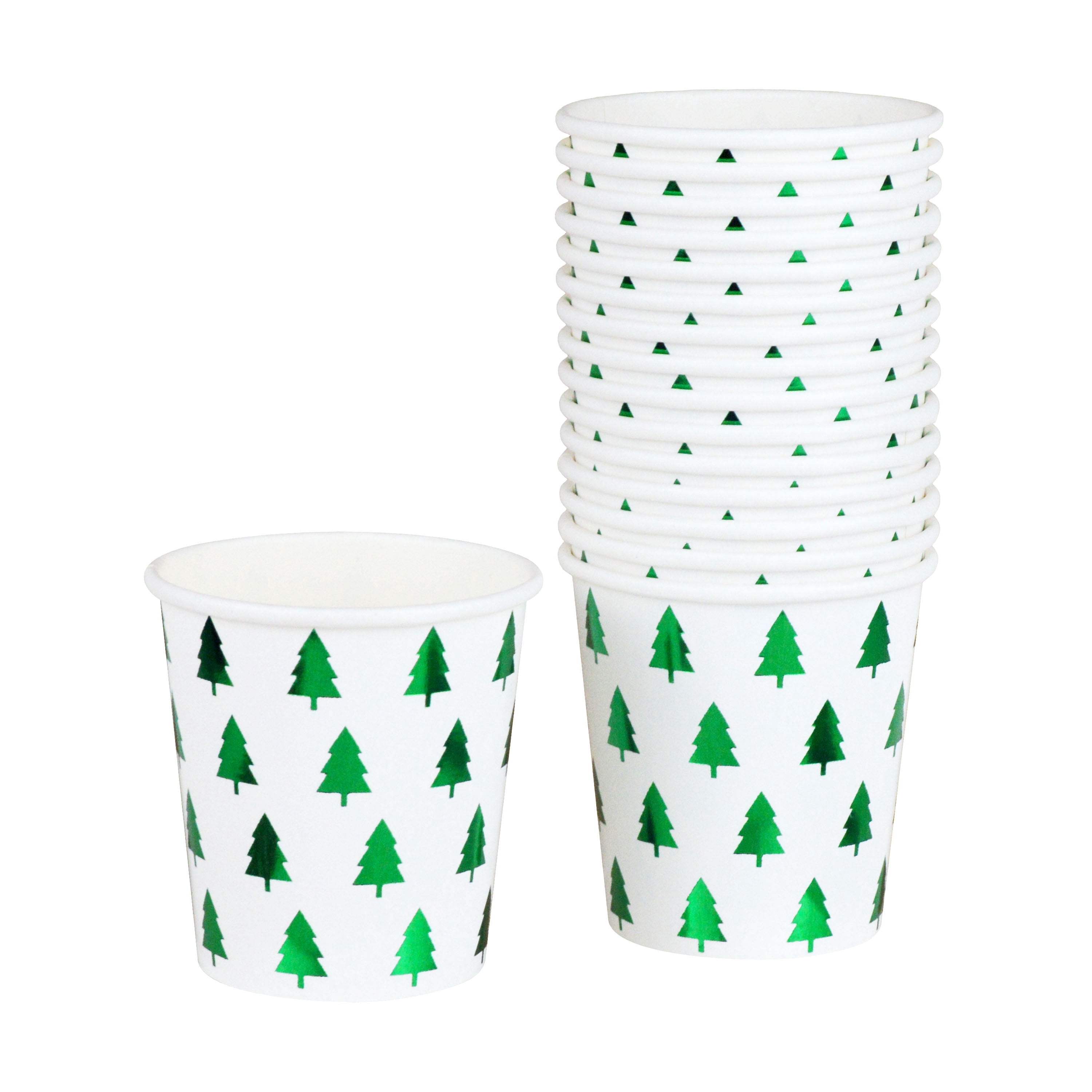 2.375 Dia (Top) x 2.4375 in H, 4 Ounce Capacity, 16 Count Multicolor Disposable Paper Mini Cup, Christmas, Paper Partyware, Holiday Time