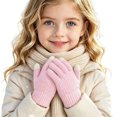 thumbnail image 2 of hengsof Fall Winter Gloves Full Finger for Boys Girls - Kids Thick Thermal Knitted Gloves for Cold Weather 3-8Y, 2 of 5
