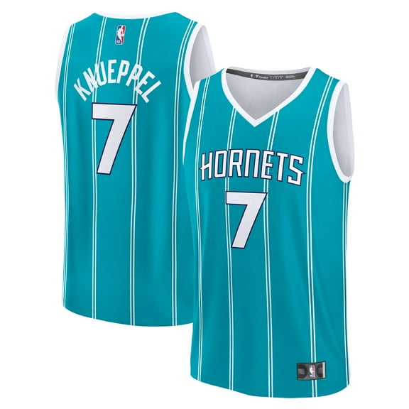 Men's Fanatics Kon Knueppel Teal Charlotte Hornets 2025 NBA Draft First Round Pick Fast Break Replica Jersey - Icon