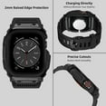 thumbnail image 3 of Military Camo iWatch Band Strap Rugged Case For Apple Watch Series 9 8 7 6 5 4 3 2 1 SE SE2 42/44/45mm, Black, Green, Gray, 3 of 10