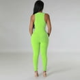thumbnail image 6 of ZAZYULZ Summer Jumpsuits for Women 2024 Women's Sleeveless Sexy Deep V Neck Tight Hollowed Out Waist Jumpsuit(Green,L), 6 of 6
