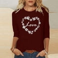 thumbnail image 2 of Camisetas Casuales de Mujer 3/4 Mangas Blusa de Cuello Redondo con Impresión Del Día de Patrick para la Moda Y el Uso Diario, 2 of 7