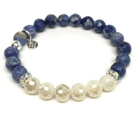 Julieta Jewelry Blue Sodalite Crystal Jen Sterling Silver Stretch Bracelet