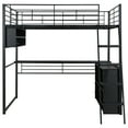 thumbnail image 4 of Euroco Metal Full Size Loft Bed, Gaming Bed with Desk and LED Light for Kids Teens, 4 of 13