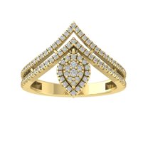 Araiya Fine Jewelry Gift For Mothers Day 10K Yellow Gold Round-shape Lab Grown Diamond Cluster Engagement Ring ( 1/3 cttw, D-F Color, VS Clarity) Size 10