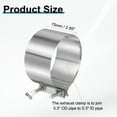 thumbnail image 2 of 2pcs Exhaust Clamp 5.3" Stainless Steel Lap Joint Band Clamp Exhaust Pipes Connection with M10 Screws for Car Muffler Elbow Pipes, 2 of 7