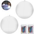 thumbnail image 2 of LED Spa Light, 2PC 40cm Floating Pool Light LED Waterproof IP67 Floating Lamp Sphere Floating Pool Light with Remote Control for Outdoor Party Garden, 2 of 5