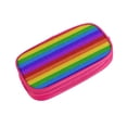 thumbnail image 2 of Uemuo Colorful Glitter Rainbow Printed Pencil Pen Case, Portable Pencil Pouch with Zipper, Compact Stationery Bag Makeup Bag, Pencil Bag for Home Office, 2 of 9