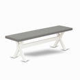 thumbnail image 2 of X-Style 15x60 in Dining Bench with Wirebrushed Linen White Leg and Cement Top finish, 2 of 4