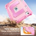 thumbnail image 5 of Case for iPad Air 11 inch (M4 2026/M3 2025/M2 2024), Military Grade Shockproof Cases with Pencil Holder Shoulder Strap Screen Protector, Rose Gold, 5 of 8