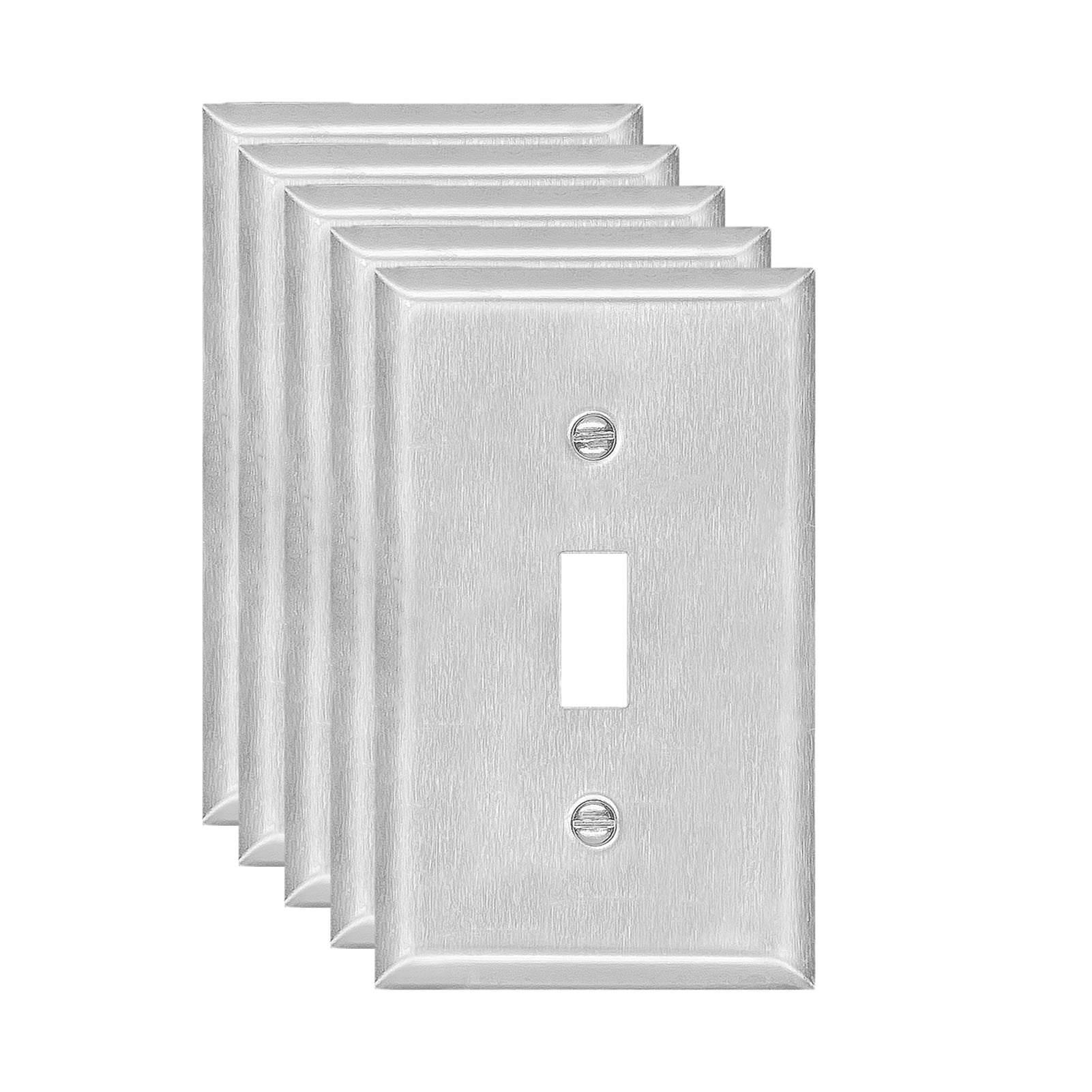 Toggle Light Switch Metal Wall Plate, Standard Size 1 Gang, 4.