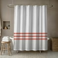 thumbnail image 3 of Creative Products Coral and Gray Stripes 71x74 Shower Curtain, 3 of 6
