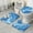 Blue White Tie, variant on Colorful Radial Tie Dye Pattern Bathroom Rugs Sets 3 Piece,Toilet Cover Set,Absorbent Non Slip Bathroom Mats Sets with U-Shaped Contour Rug Toilet Rug Set