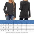 thumbnail image 3 of Blusa Mangas Largas Camisa Top Mujer Básico Ajuste Holgado Cuello Redondo Traje Simple Kuymtek Azul claro T XXL para Mujer, 3 of 9