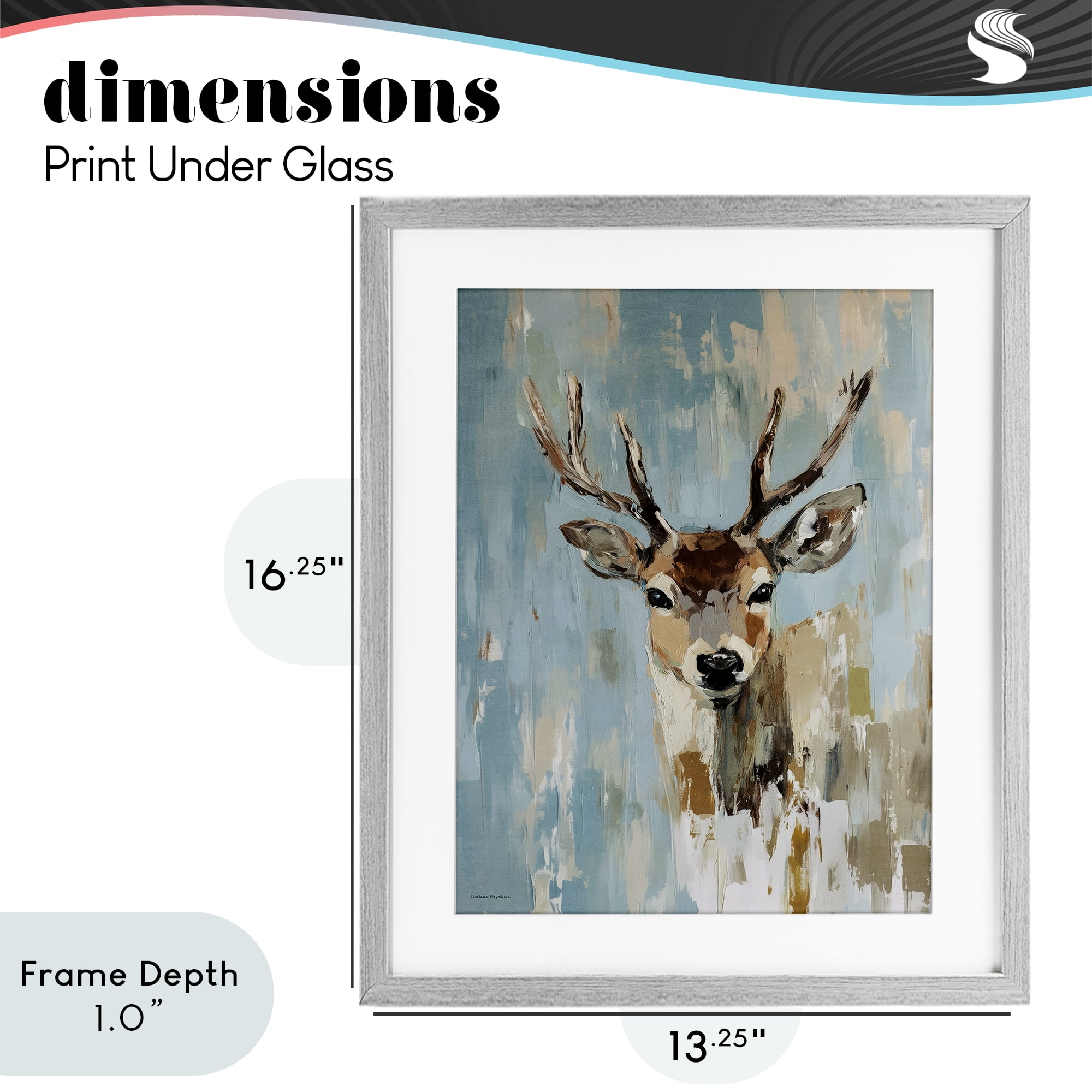 Stupell Industries Echoes Of The Wild Gray Framed Print Under Glass, design by Svetlana Aleynikova