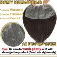 thumbnail image 4 of PU Men's Hairline Toupee Real Human Hair Invisible Forehead Hairpiece Fringe Bang Replacement System--medium brown, 4 of 5