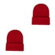 thumbnail image 1 of Qarigey Beanie Hat Gorros de punto Unisex Skullcap Candy Color Thermal Trendy Hilo Esquí Accesorios para el cabello para deportes al aire libre Rojo Rojo 2piezas Qarigey CBP267503, 1 of 5