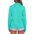 thumbnail image 5 of Long Sleeve Polo Shirts for Women Button Collared Golf Tops Solid Color Breathable Tees, M, 5 of 5