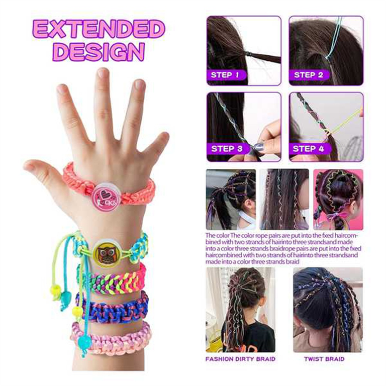DIY Hand Rope Braider Set, Adjustable Bracelets for Kids Woven