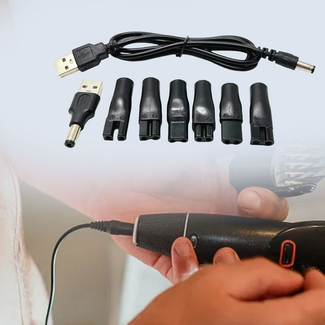 ONFD 7 PCS Power Cord 5V Replacement Charger USB Adapter Suitable For Hair Beard Trimmers Shavers Beauty Instruments Desk Lamps Purifiers.