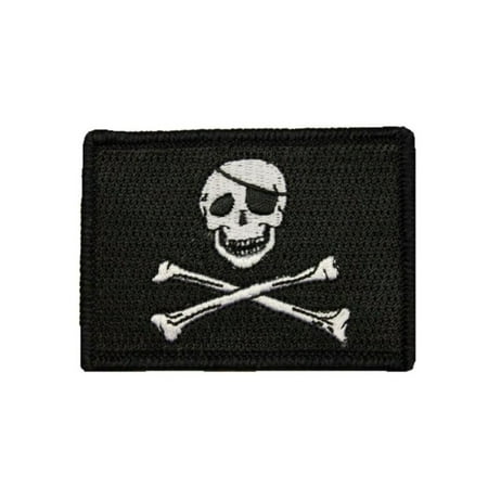 One Eyed Pirate Flag Patch Skull Crossbones Symbol Embroidered Iron On Applique