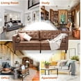 thumbnail image 7 of Esright 84.2” Tufted Leather Sofa Couch Mid-Century Modern Couches for Living Room,Apartment,Office (Brown), 7 of 7
