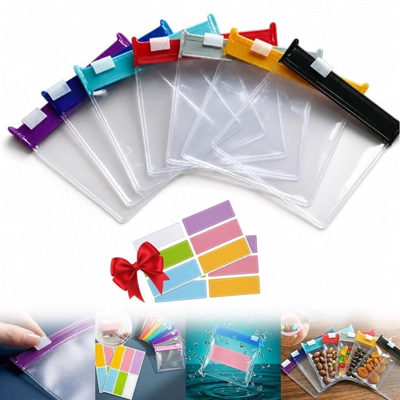 Self Sealing Zipper Bags, Portable Travel Organizer Pouch Set, Waterproof Daily Storage System for Small Daily Essentials