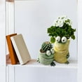thumbnail image 4 of Funny Plants Flower Pot - Cute Animal Planter Smile Face Frog Resin Succulent Pot for Indoor Outdoor Decor Garden Frog Planter Plant Pot Desktop Planting Ideas Gift Office Balcony Bonsai, 4 of 6