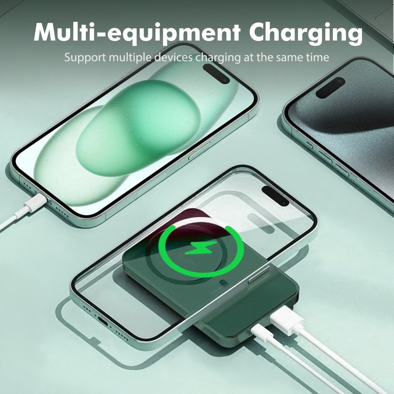 Magnetic Wireless Portable Charger, 10000mAh Power Bank with PD20w Fast Charging, USB C in&Out Battery Pack, Compatible with Mag-Safe for iPhone 17/16/15/14/13 Series, Samsung, Android, and More