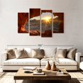 thumbnail image 2 of Elephant Stock Red Rock Canyon Sunrise Wall Art - Horizontal Multi Panel Canvas - Living Room Wall Decor - Nature Multi Panel - Beige And Orange Decor - 75" x 48", 2 of 4