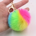 thumbnail image 4 of Plush Key Chain Pendant Phone Bag Car Hanging Rainbow Colorful Ornament Ball, 4 of 8