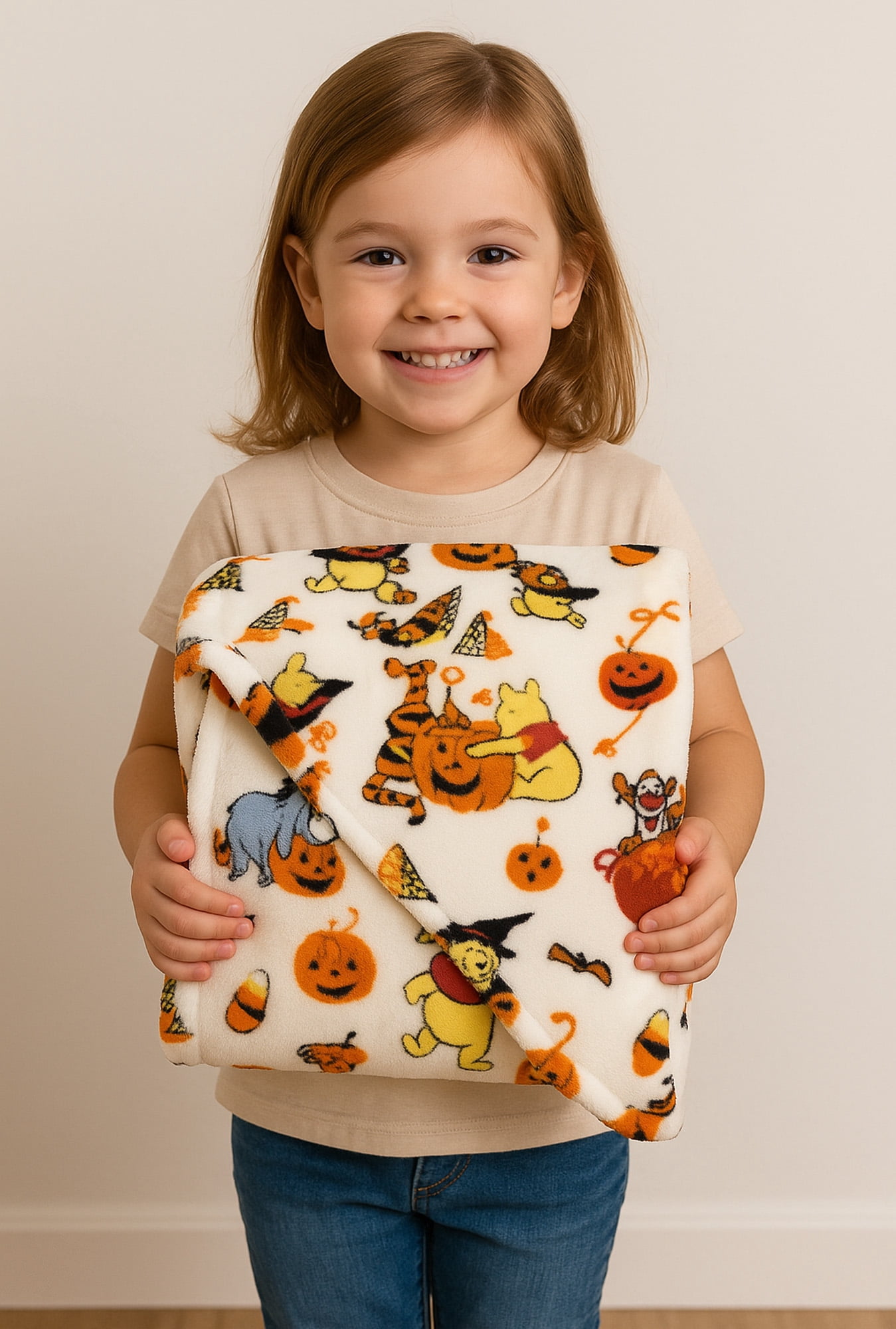 Big One Oversized Plush Winnie the Pooh Halloween Throw Blanket, 5'x6'