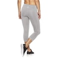 thumbnail image 3 of Reebok Capri - Pantalones deportivos de compresión con costuras para mujer, color gris, mediano, 3 of 5