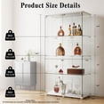 thumbnail image 7 of BEAUTYPEAK 64" Display Cabinet with Glass Doors, 4-Tier Double-Door Curio and Collection Showcase, White, 7 of 7