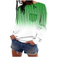 thumbnail image 3 of qolati Womens Oversized Sweatshirts Lightweight Striped Color Block Crewneck Long Sleeve Shirts 2024 Fall Pullover Tops with Pocket, 3 of 7