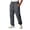 Dark Gray_Wide Leg, variant on Mens Wide Leg Sweatpants Fleece Drawstring Elastic Waist Joggers with Zip Pockets Warm Winter Solid Color Workout Casual Lounge Pants