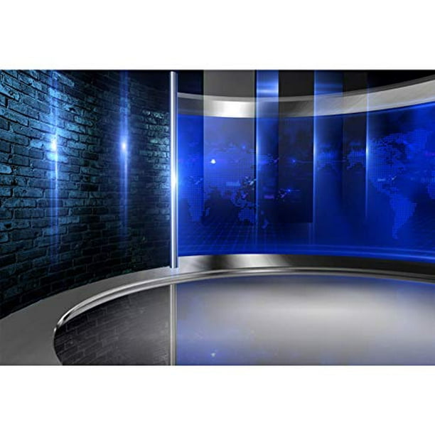 Csfoto 8x6 5ft Studio Backdrop News Broadcasting Display Screens Concert Interview Weather Forecast Program Studio Background For Photography Video Conferencing Background Live Video Decor S Walmart Com Walmart Com