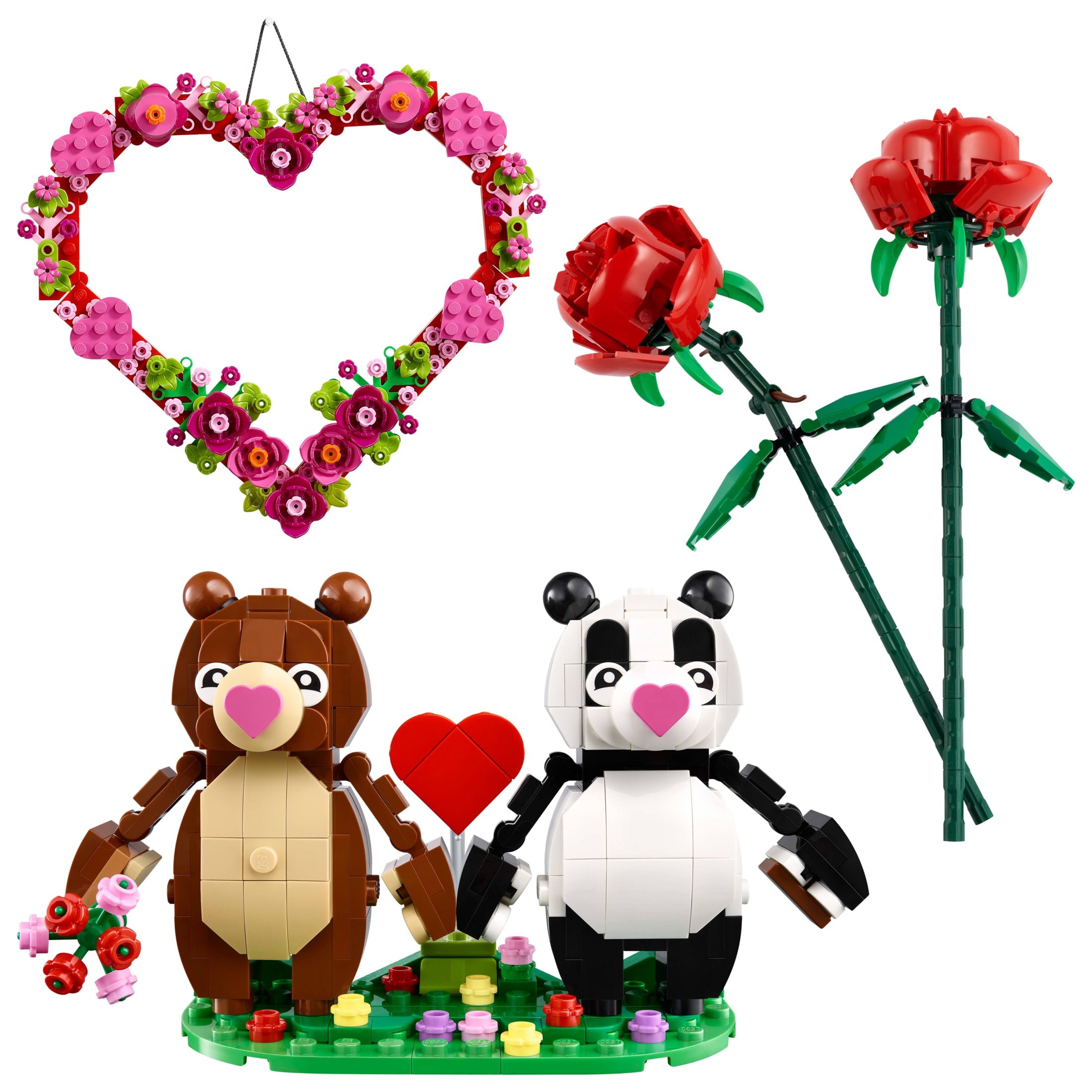 LEGO Hearts & Flowers Gift Set: Building Toy for Kids, Ages 9+, 3 Sets in 1, Perfect Gift for Young Collectors, 66817