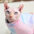 thumbnail image 3 of HQREA Sphynx Cats Warm Fleece Pajamas Hairless Cat Clothes Elastic T-Shirt for Cornish, Devon, Peterbald Onesie, 3 of 7