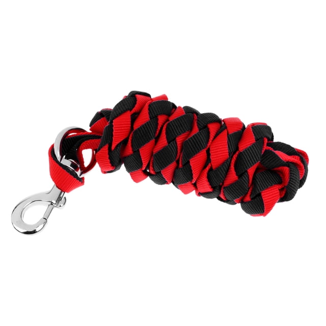 Cable de Cuerda de Poliéster Ecuestre Sunnimix con Broche de Toro Cuerda de plomo ecuestre trenzado Rojo + Negro 3 Tamaños a Elegir