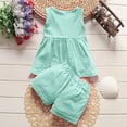thumbnail image 5 of Cethrio Kids Girls Cotton Outfit Sets, Casual Summer Graphic Sleeveless Girls' Clothing Sets Green Size 2T, 5 of 5
