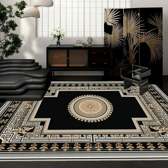European Style Modern carpet for living room Geometry Black Decoration Rugs Anti-slip Large Area Rug Washable Floor Covering Mat
