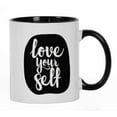 thumbnail image 1 of Inkdotpot Love Yourself 11 Oz Ceramic Coffee Mug Funny Novelty Gift For Friends BFF-Black, 1 of 6